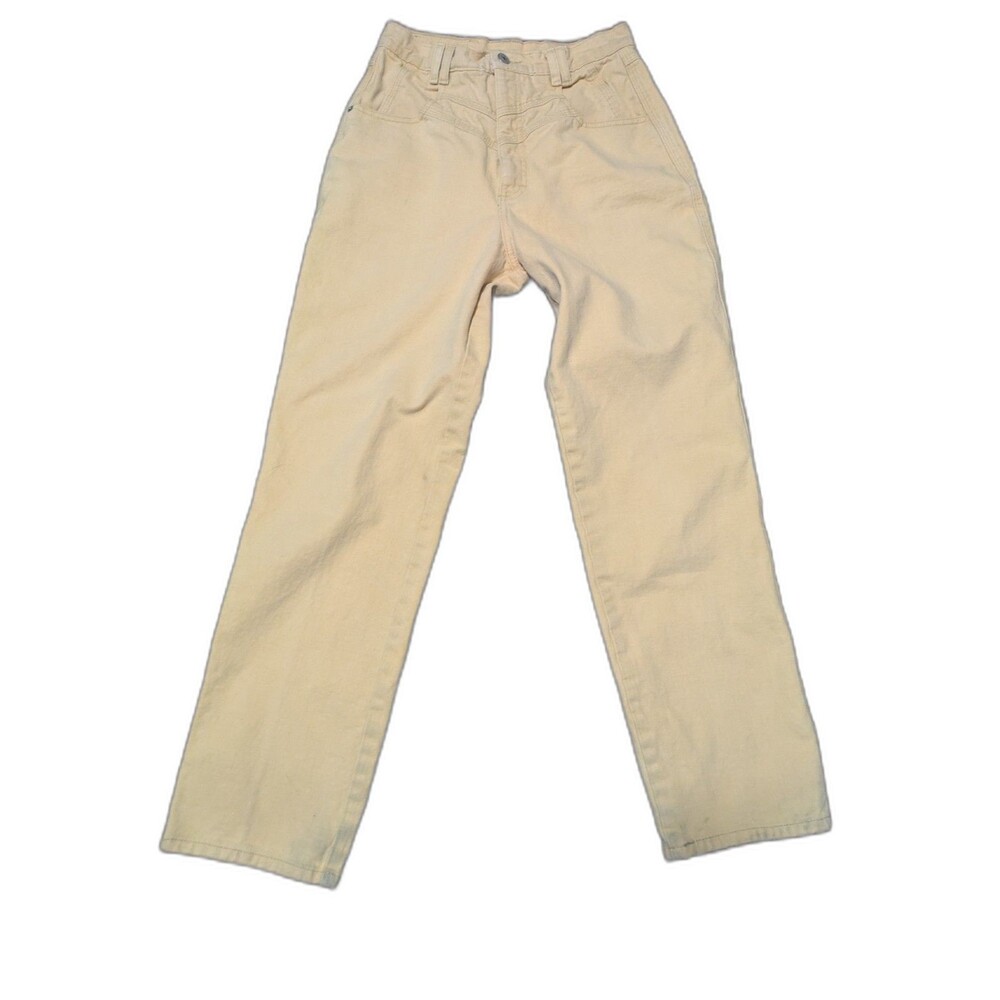 Roper Jeans 26 Yellow Vintage 90s Bareback High Rise Western Straight Cutoff VTG